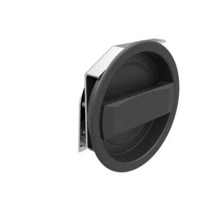 Flush Cam Latch, Medium Size, Turn Clockwise to Latch / Lock, Two - Point Latching, Standard Style Handle, Powder Coat, Black - Image 1