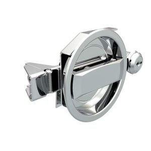 Flush Cam Latch, Medium Size, Turn Clockwise to Latch / Lock, Single or Three - Point Latching, Standard Style Handle, Chrome Plated, Bright - Image 1