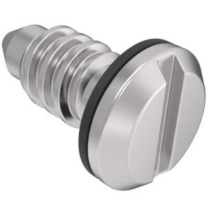 Fast Lead Screw, Small Size, Slotted Recess, 3.4mm (.13 in) Max. Outer Panel, Stainless Steel, Passivated - Image 1