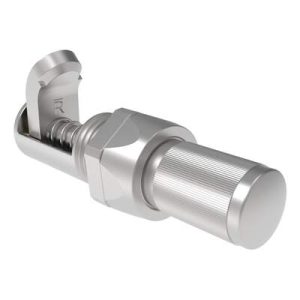 Compression Latch, Self-Adjusting, Miniature Size, No Restriction, Knurled Knob, 1.5-4.8mm Panel, 0.8-7.1mm Grip, Stainless steel, Passivated, Silver