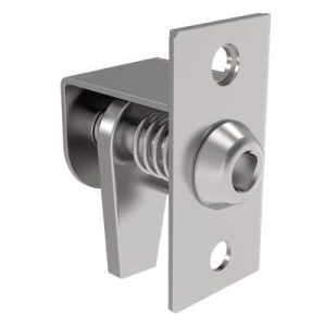 Compression Latch, Self-Adjusting, Medium Size, No Restriction, Knurled Head, 0.8-6.4mm Panel, 9.5-19.1mm Grip, Steel, Zinc Plated, Bright Chromate