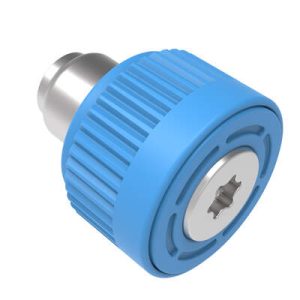 Captive Screw, 6-32 Thread, Flare-in, Phillips Thread, Knurled Blue Knob - Image 1