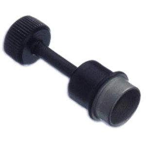 Captive Screw, M4 X 0.7, Flare-in, Slotted Recess, Knurled Black Knob - Image 1