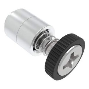 Captive Screw, 4-40 Thread, Flare-in, Phillips Recess, Knurled Black Knob - Image 1