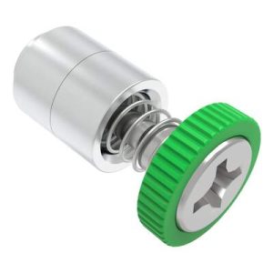Captive Screw, 4-40 Thread, Flare-in, Phillips Recess, Knurled Green Knob - Image 1