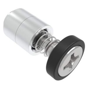 Captive Screw, 4-40 Thread, Flare-in, Phillips Recess, Smooth Black Knob - Image 1