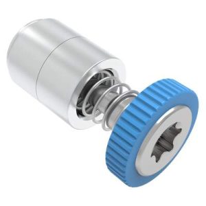 Captive Screw, 4-40 Thread, Press-in, TORX®, Knurled Blue Knob - Image 1