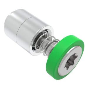Captive Screw, 4-40 Thread, Flare-in, TORX®, Smooth Green Knob - Image 1
