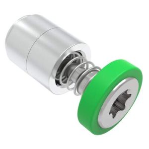 Captive Screw, 4-40 Thread, Press-in, TORX®, Smooth Green Knob - Image 1