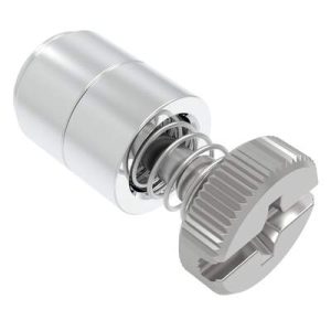 Captive Screw, 4-40 Thread, Press-in, Phillips/Slot Combination, Knurled Bright Knob - Image 1
