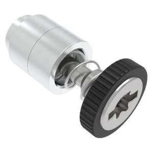 Captive Screw, 6-32 Thread, Flare-in, TORX®/Slot Combination, Knurled Black Knob - Image 1