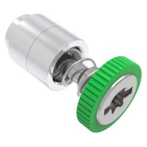 Captive Screw, 6-32 Thread, Flare-in, TORX®/Slot Combination, Knurled Green Knob - Image 1