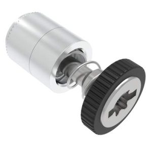 Captive Screw, 6-32 Thread, Press-in, TORX®/Slot Combination, Knurled Black Knob - Image 1