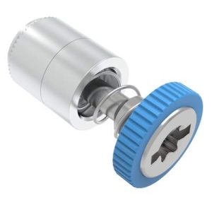 Captive Screw, 6-32 Thread, Press-in, TORX®/Slot Combination, Knurled Blue Knob - Image 1