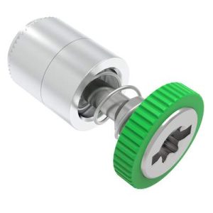 Captive Screw, 6-32 Thread, Press-in, TORX®/Slot Combination, Knurled Green Knob - Image 1