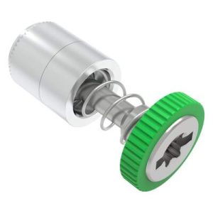 Captive Screw, 6-32 Thread, Press-in, TORX®/Slot Combination, Knurled Green Knob - Image 1
