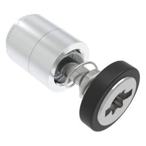 Captive Screw, 6-32 Thread, Press-in, TORX®/Slot Combination, Smooth Black Knob - Image 1