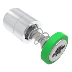 Captive Screw, 6-32 Thread, Press-in, TORX®/Slot Combination, Smooth Green Knob - Image 1