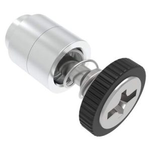 Captive Screw, 6-32 Thread, Flare-in, Phillips/Slot Combination, Knurled Black Knob - Image 1