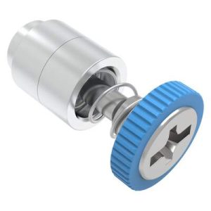 Captive Screw, 6-32 Thread, Flare-in, Phillips/Slot Combination, Knurled Blue Knob - Image 1