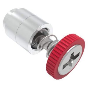 Captive Screw, 6-32 Thread, Flare-in, Phillips/Slot Combination, Knurled Red Knob - Image 1