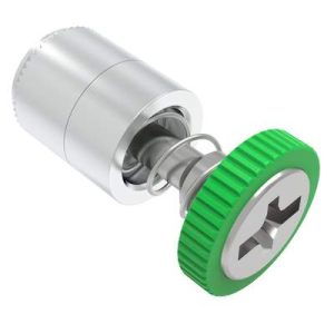 Captive Screw, 6-32 Thread, Press-in, Phillips/Slot Combination, Knurled Green Knob - Image 1