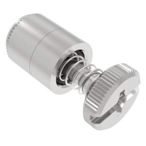 Captive Screw, 6-32 Thread, Press-in, Phillips/Slot Combination, Knurled Bright Knob - Image 1