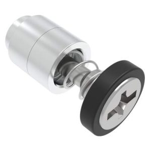 Captive Screw, 6-32 Thread, Flare-in, Phillips/Slot Combination, Smooth Blue Knob - Image 1