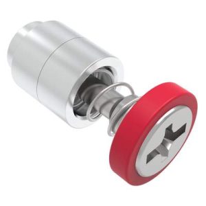 Captive Screw, 6-32 Thread, Flare-in, Phillips/Slot Combination, Smooth Red Knob - Image 1