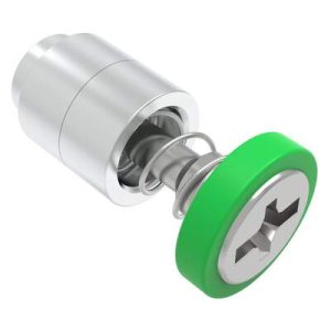 Captive Screw, 6-32 Thread, Flare-in, Phillips/Slot Combination, Smooth Green Knob - Image 1