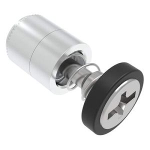 Captive Screw, 6-32 Thread, Press-in, Phillips/Slot Combination, Smooth Black Knob - Image 1