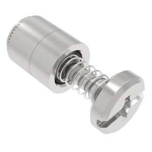 Captive Screw, 6-32 Thread, Press-in, Phillips/Slot Combination, Smooth Bright Knob - Image 1
