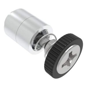 Captive Screw, M3 X 0.5, Flare-in, Phillips Recess, Knurled Black Knob - Image 1