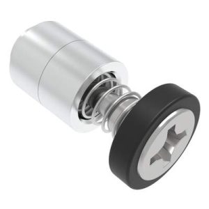 Captive Screw, M3 X 0.5, Flare-in, Phillips Recess, Smooth Black Knob - Image 1