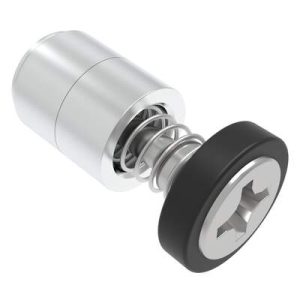 Captive Screw, M3 X 0.5, Press-in, Phillips Recess, Smooth Black Knob - Image 1