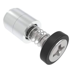 Captive Screw, M3 X 0.5, Press-in, Phillips Recess, Smooth Black Knob - Image 1
