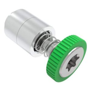 Captive Screw, M3 X 0.5, Flare-in, TORX®, Knurled Green Knob - Image 1