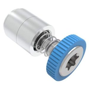 Captive Screw, M3 X 0.5, Press-in, TORX®, Knurled Blue Knob - Image 1