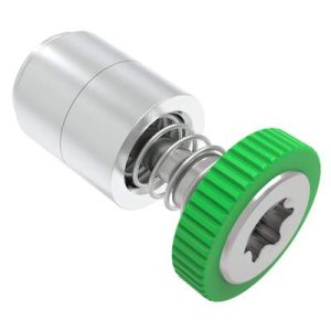 Captive Screw, M3 X 0.5, Press-in, TORX®, Knurled Green Knob - Image 1