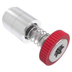 Captive Screw, M3 X 0.5, Press-in, TORX®, Knurled Red Knob - Image 1