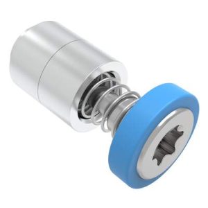 Captive Screw, M3 X 0.5, Flare-in, TORX®, Smooth Blue Knob - Image 1