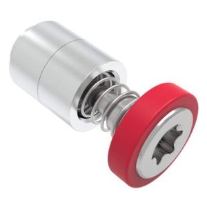 Captive Screw, M3 X 0.5, Flare-in, TORX®, Smooth Red Knob - Image 1