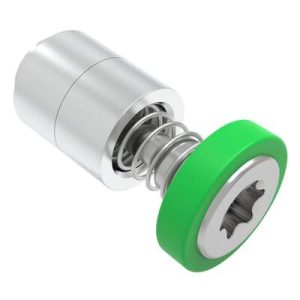 Captive Screw, M3 X 0.5, Flare-in, TORX®, Smooth Green Knob - Image 1