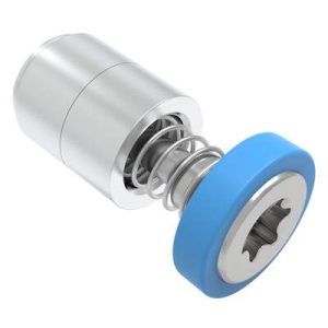 Captive Screw, M3 X 0.5, Press-in, TORX®, Smooth Blue Knob - Image 1