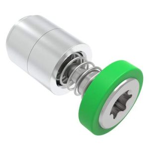 Captive Screw, M3 X 0.5, Press-in, TORX®, Smooth Green Knob - Image 1