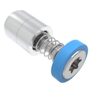 Captive Screw, M3 X 0.5, Press-in, TORX®, Smooth Blue Knob - Image 1