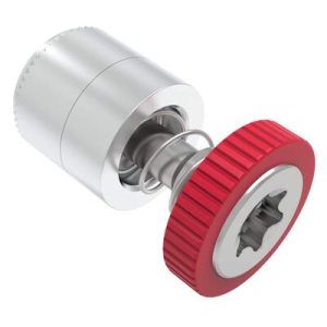 Captive Screw, M4 X 0.7, Press-in, TORX®, Knurled Red Knob - Image 1