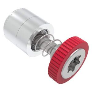 Captive Screw, M4 X 0.7, Press-in, TORX®, Knurled Red Knob - Image 1