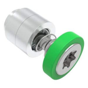 Captive Screw, M4 X 0.7, Flare-in, TORX®, Smooth Green Knob - Image 1