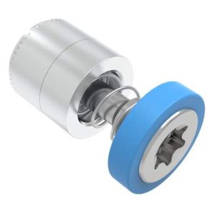 Captive Screw, M4 X 0.7, Press-in, TORX®, Smooth Blue Knob - Image 1